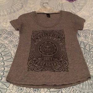 Obey size Extra Small T-shirt Grey